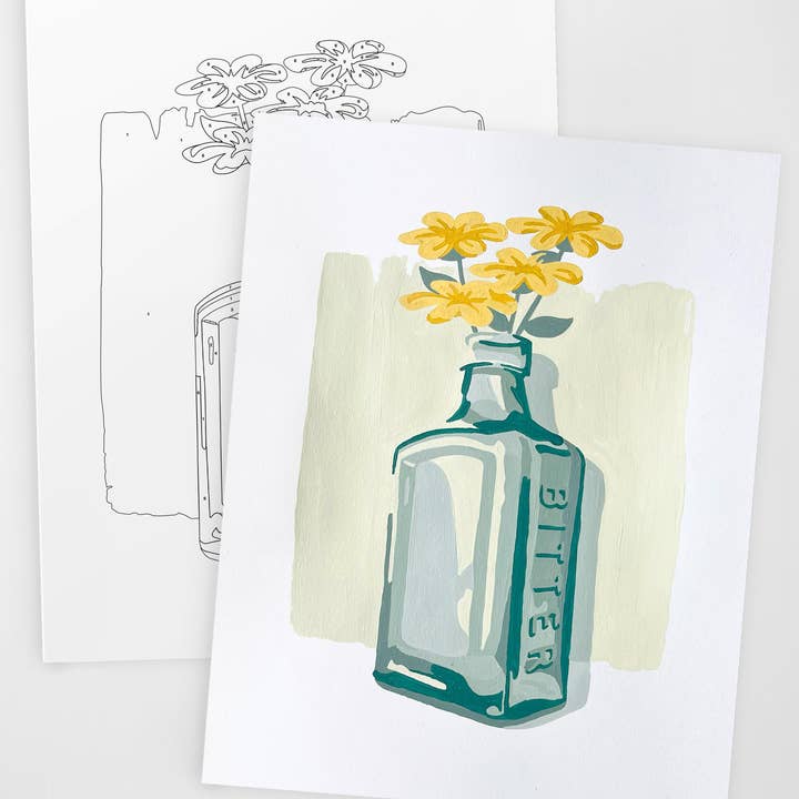 Coloready - Wholesale DIY Craft Kit - Bottle Study | Modern Paint By Numbers Kit2