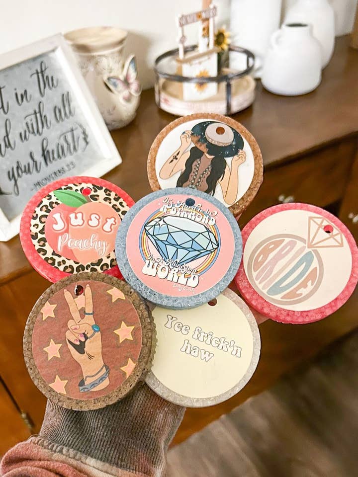 Círculos de cartulina de 3 pulgadas Ambientador para coche para venta al por mayor de Within The Wildflowers