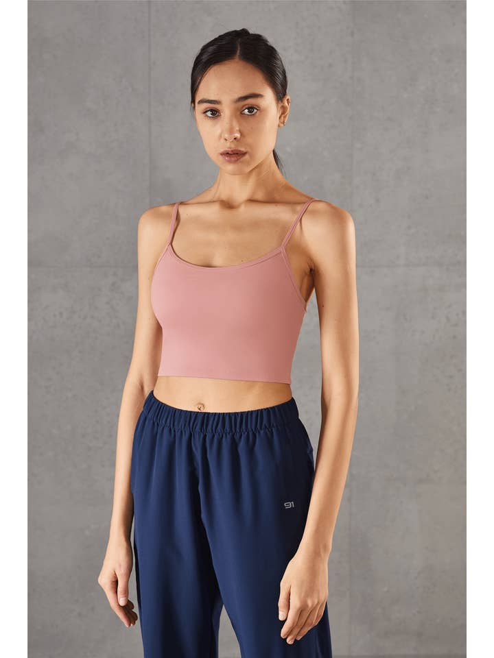 91thelabel – wholesale Linne (Tryckt) - Dam – Entropy™ Kollektion Oasis Scoop Neck Gröda Topp