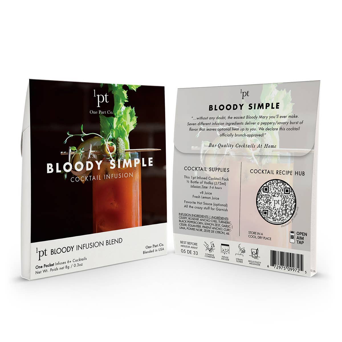 One Part Co. - Wholesale Cocktail Mix/Syrup - 1pt Bloody Simple Cocktail Pack2