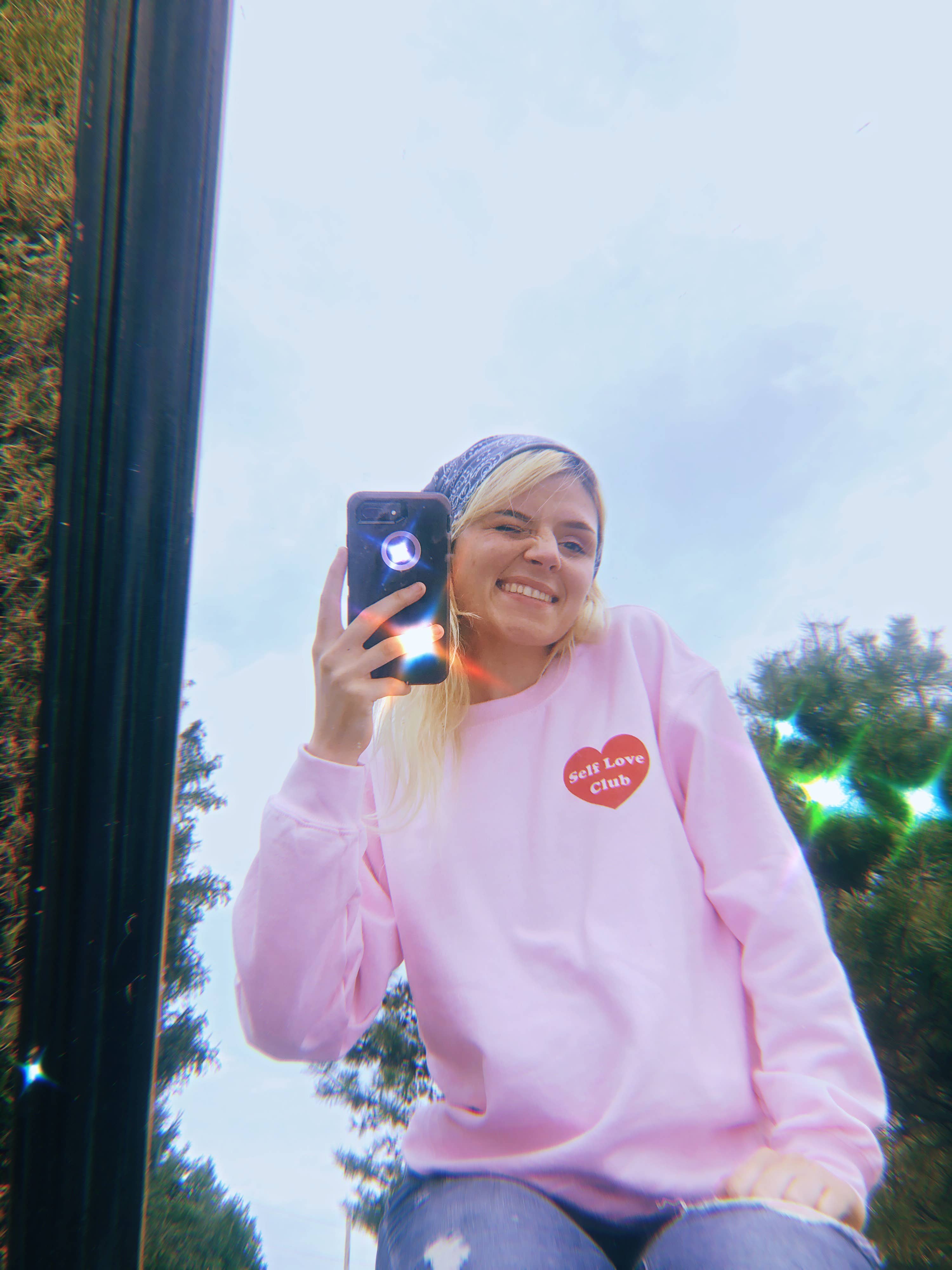 The Funnel Cake Tree – wholesale Graphic sweatshirt – Women’s – Self Love Club Crewneck Pullover3