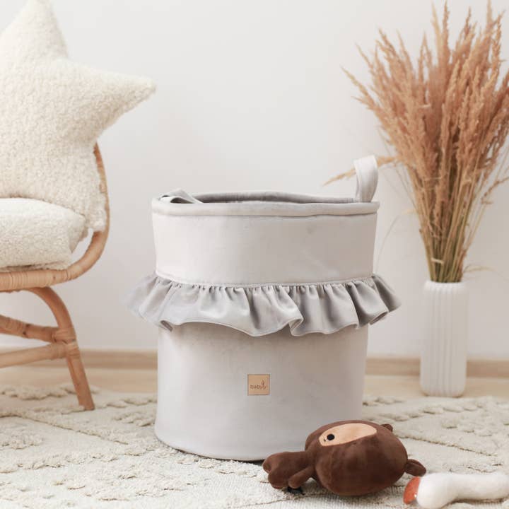 Babyly - Wholesale Toy storage box – Kids & baby - Velvet toys basket/ toys box with flounce - 5 colors6