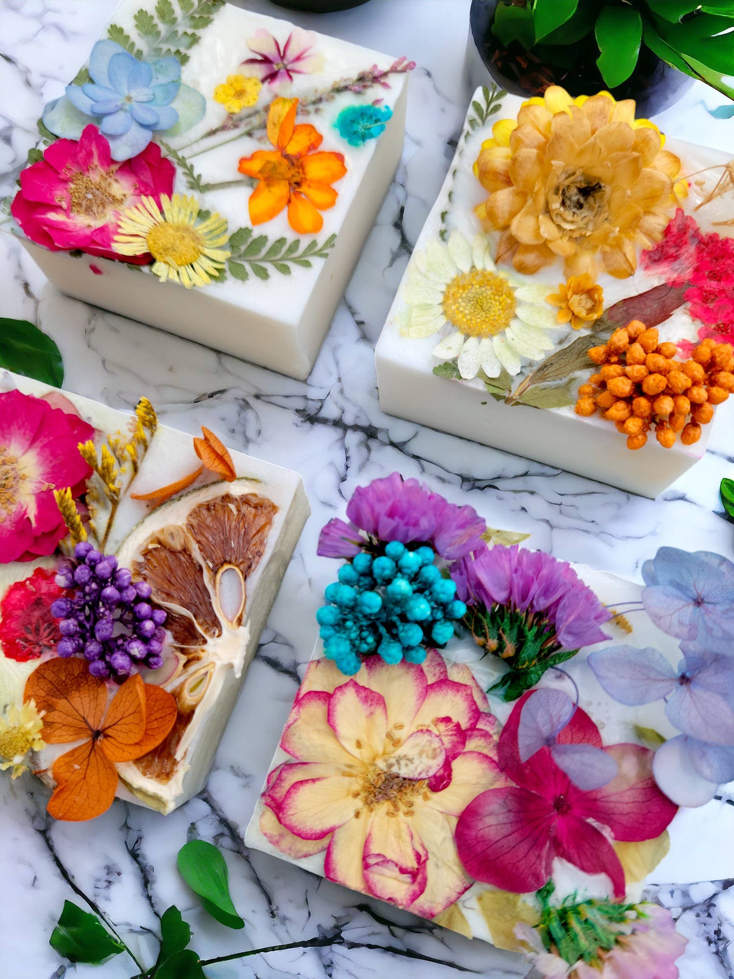 FlorBody - Wholesale Bar Soap - Handmade Natural Goat Milk Soap with pressed flowers - 2oz1