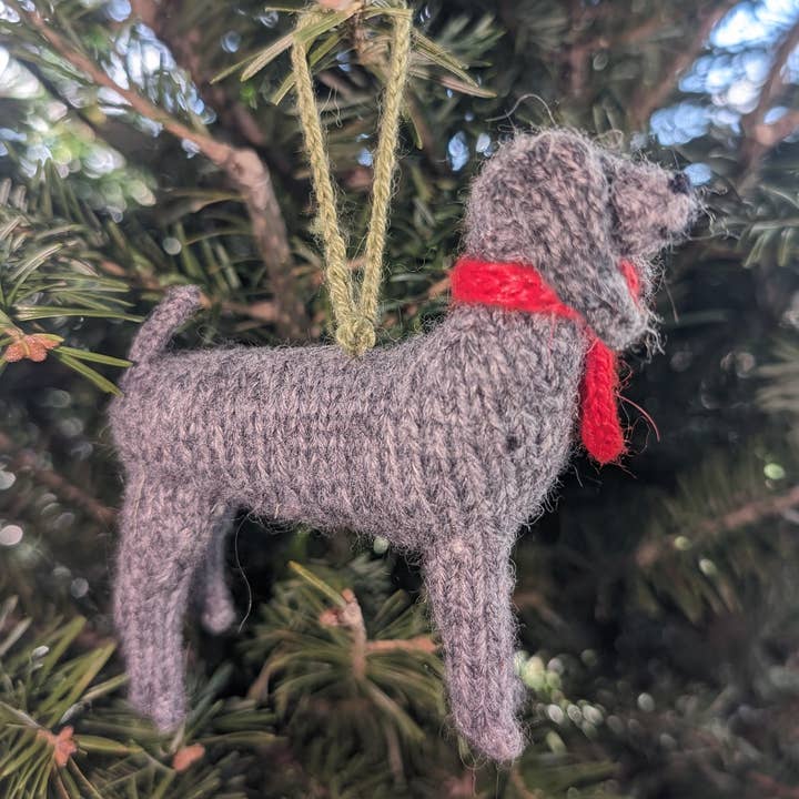 Arcadia Home - Wholesale Ornament - Weimaraner Hand-knitted Christmas Ornament, Dog Lover Gift