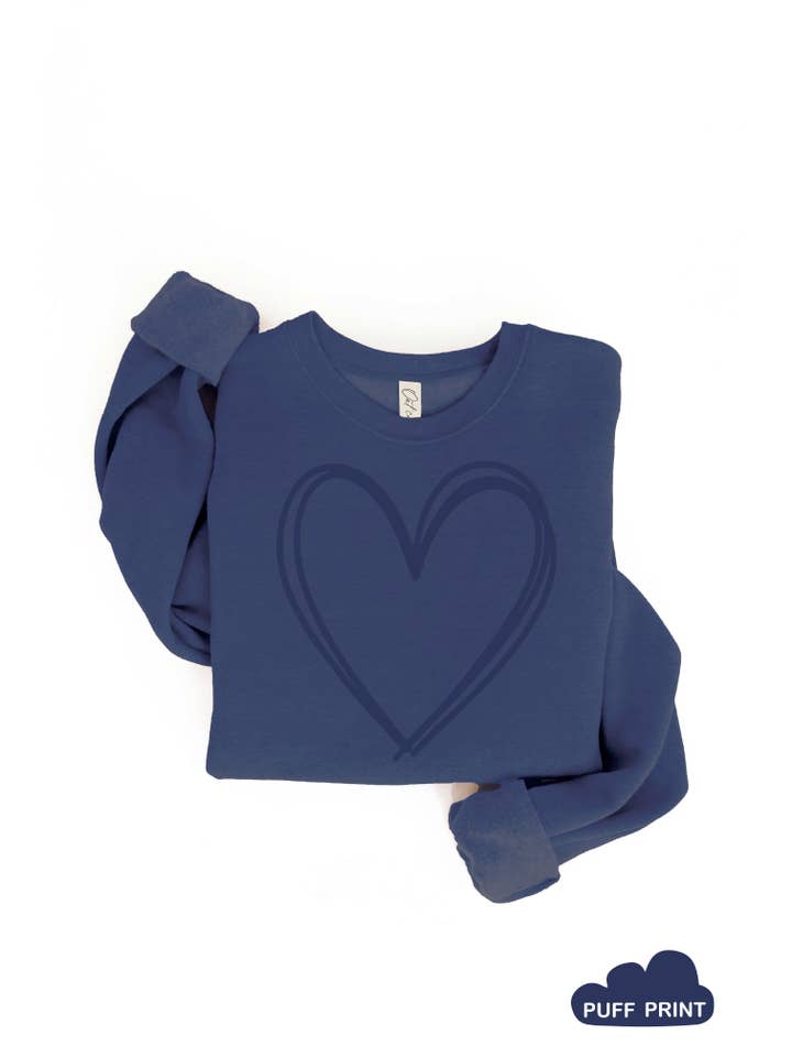 OAT COLLECTIVE - Wholesale Graphic Sweatshirt - Women's - HEART PUFF Graphic Sweatshirt18