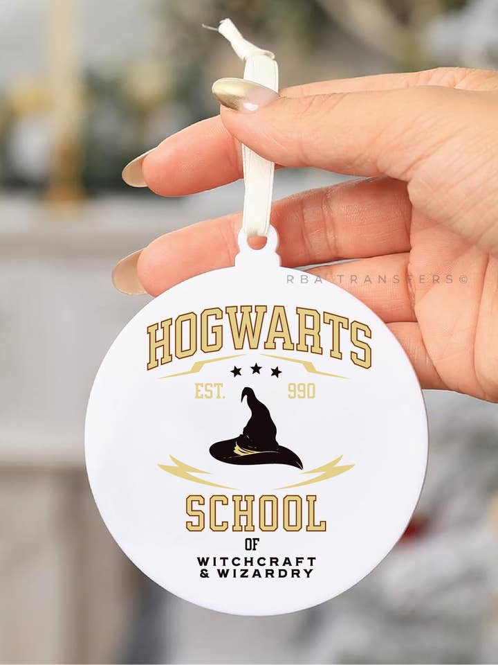 Hogwarts School 3" Acrylic Ornament UV DTF Sticker for wholesale by RBA Transfers