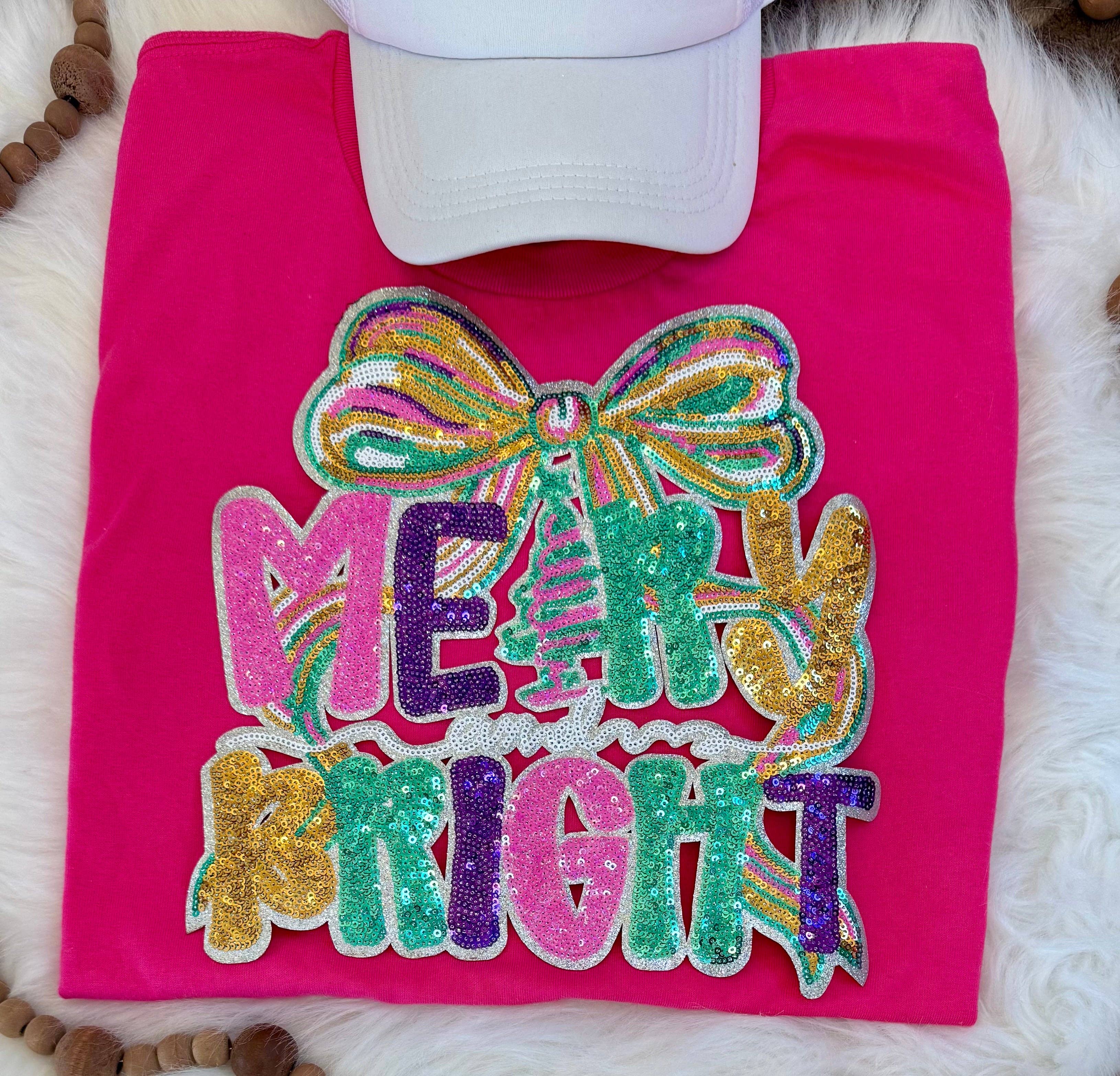 sequinandstiches - Wholesale Patch - Merry and Bright Sequin Patch: Iron-On Christmas Applique - 10 inch4