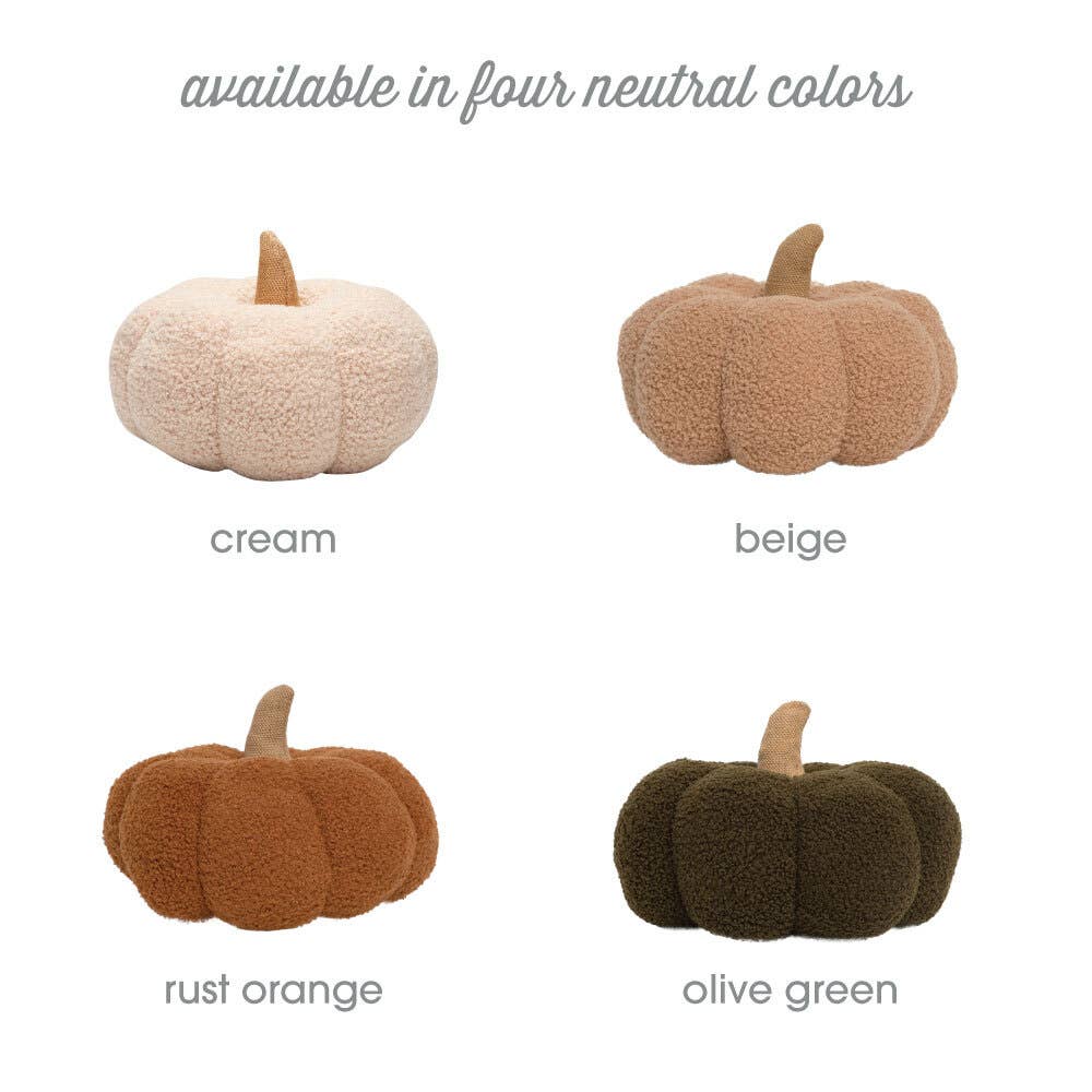 Pearhead - Vente Coussin décoratif - Coussin Sherpa en forme de citrouille, décoration automnale2