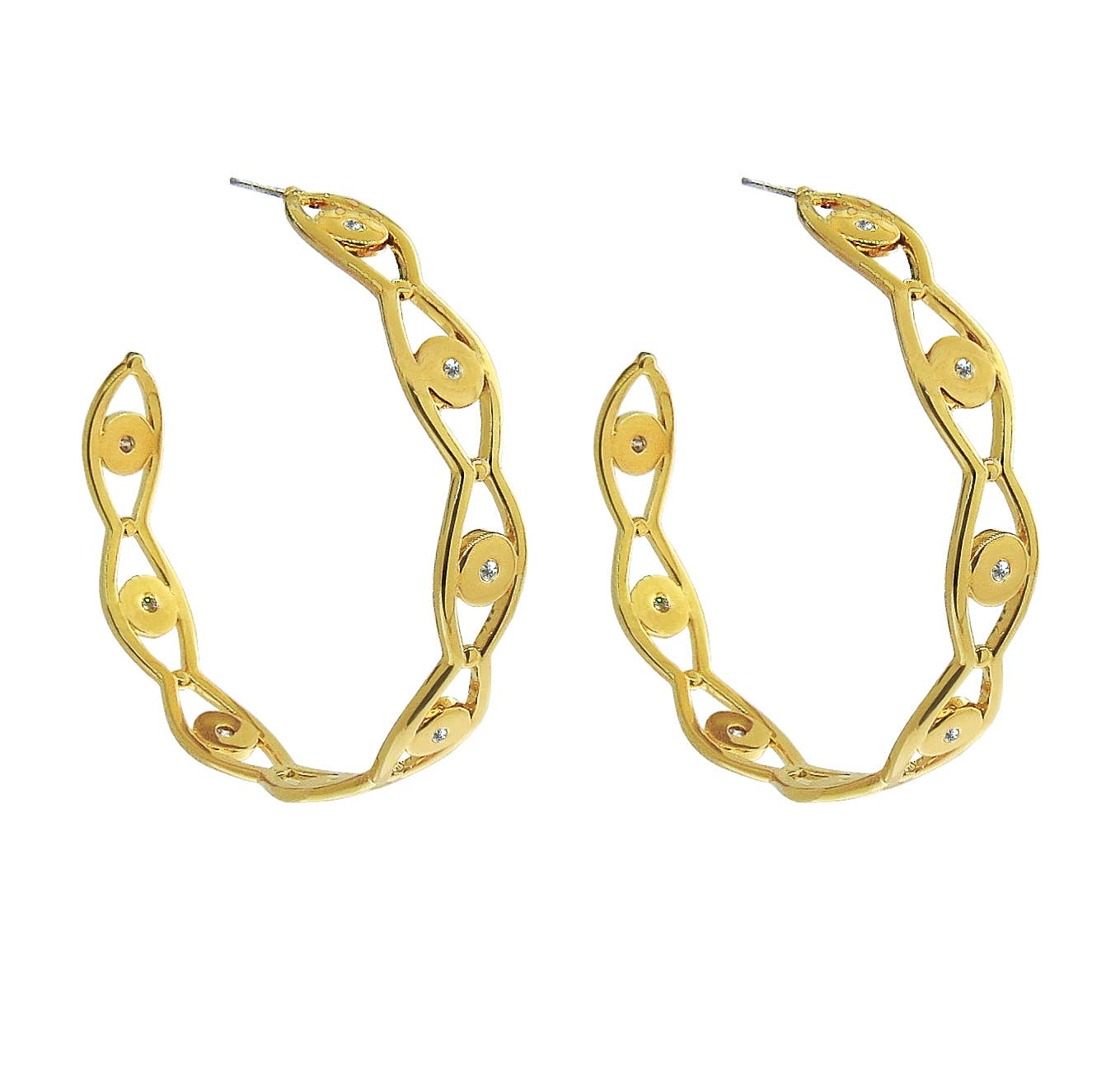 Liza Schwartz Jewelry - Wholesale Hoop Earrings - Evil Eye Hoops - Click for more colors2