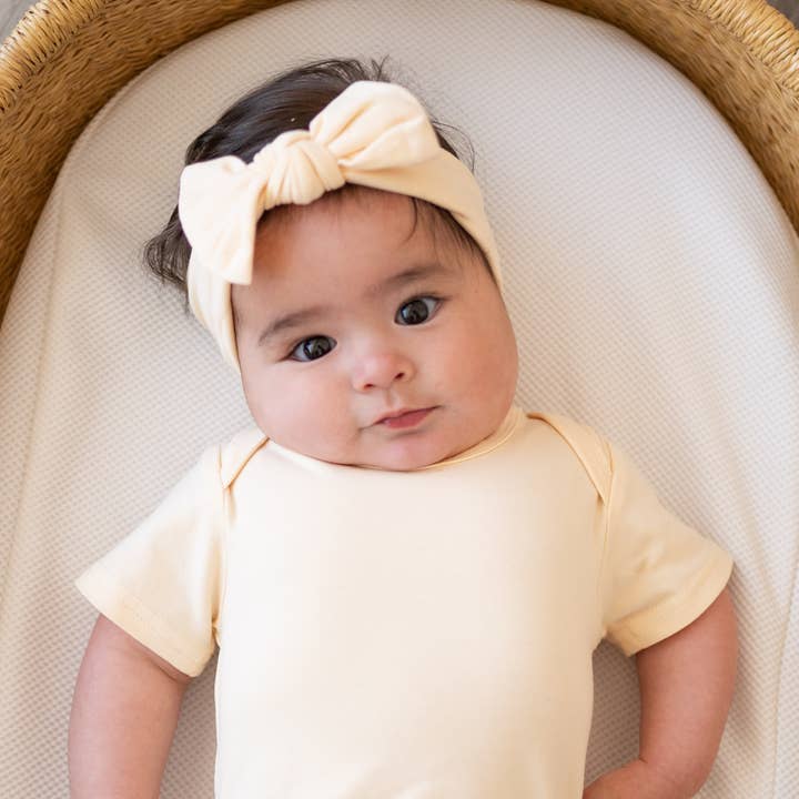 Diadema de Algodón Orgánico – Amarillo Limón para venta al por mayor de bug + bean kids