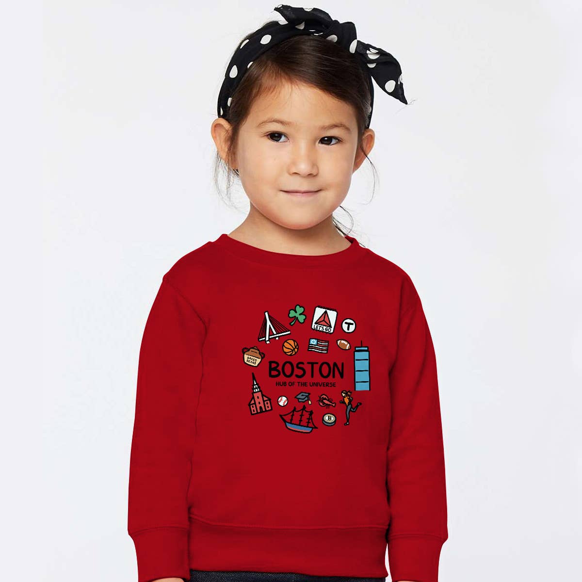 RetroPlanet - Vendita all'ingrosso Felpa - Bambini - Felpa Unisex per Giovani Boston Doodles Icons Massachusetts2