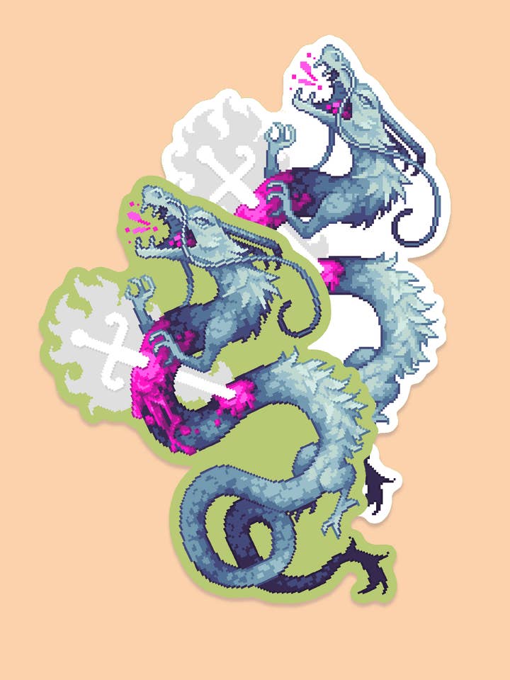 Pixel Dragon Sticker for wholesale by BerryCutePixels