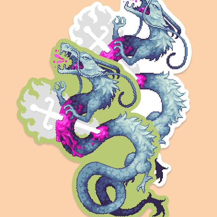 BerryCutePixels - Wholesale Sticker - Pixel Dragon Sticker3