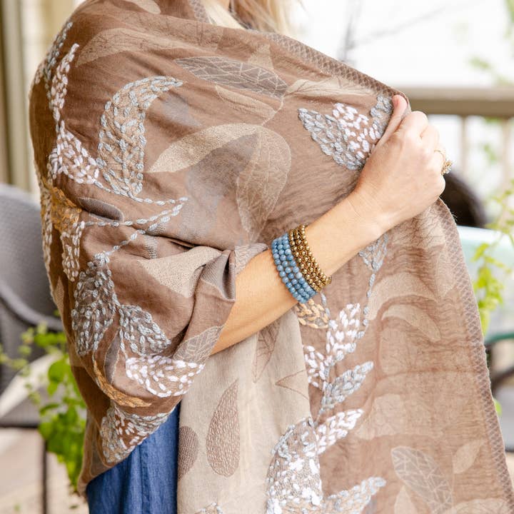 Rahab's Rope - Vente Châle – femme - Châle en laine tissé et brodé pour femme