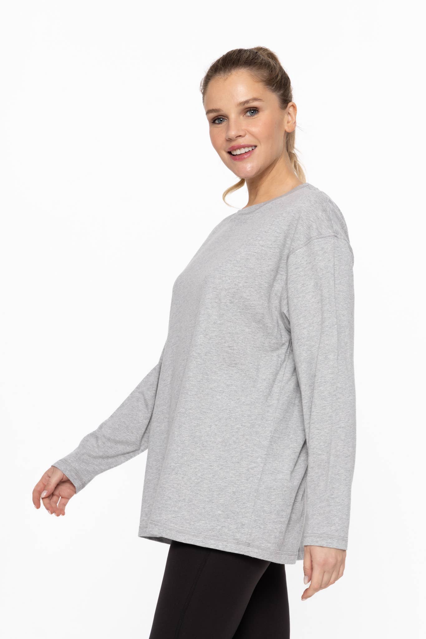 Mono B - Wholesale Tunic - Women's - Organic Cotton Long Sleeve Boyfriend Tee5