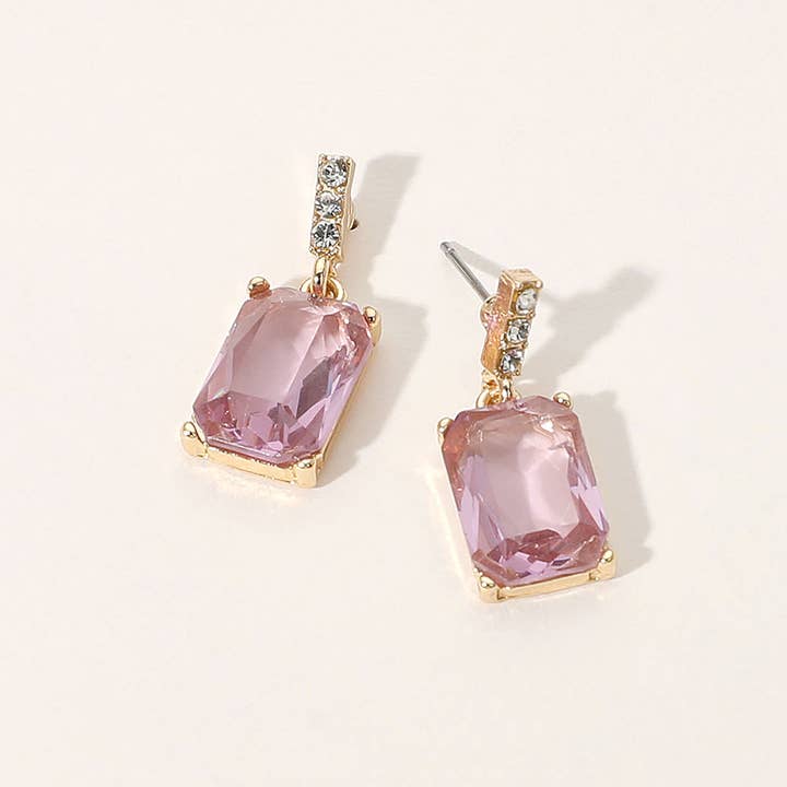 Sensibling Corp. - Wholesale Dangle Earrings - Rectangle Stone Cluster Dangle Earrings