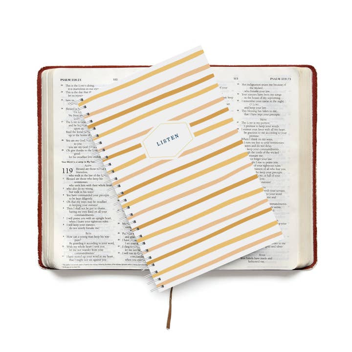 Muscadine Press - Wholesale Notebook - Sermon Notebook, Sunset Stripe3