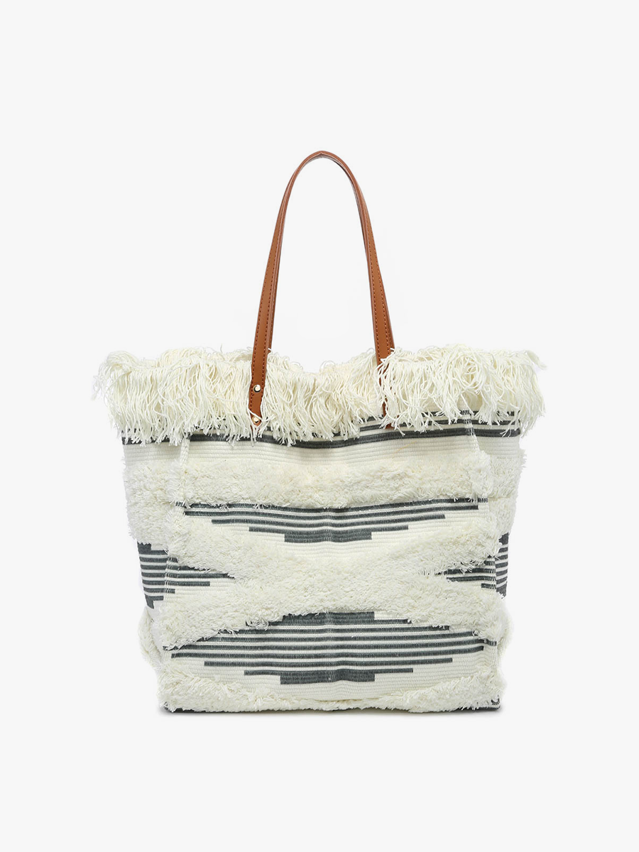 Jen & Co. - Wholesale Tote Bag - Women's - M2091 Madison Handwoven Fringe Tote1