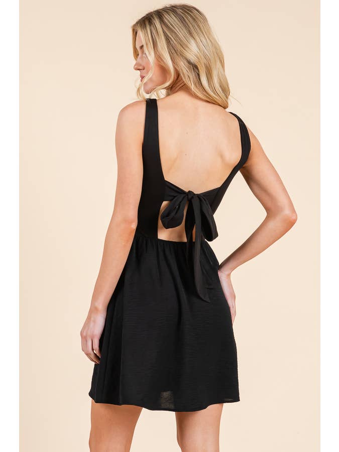 BLACK JD54475 - BACKLESS TIE MINI DRESS for wholesale on Faire3