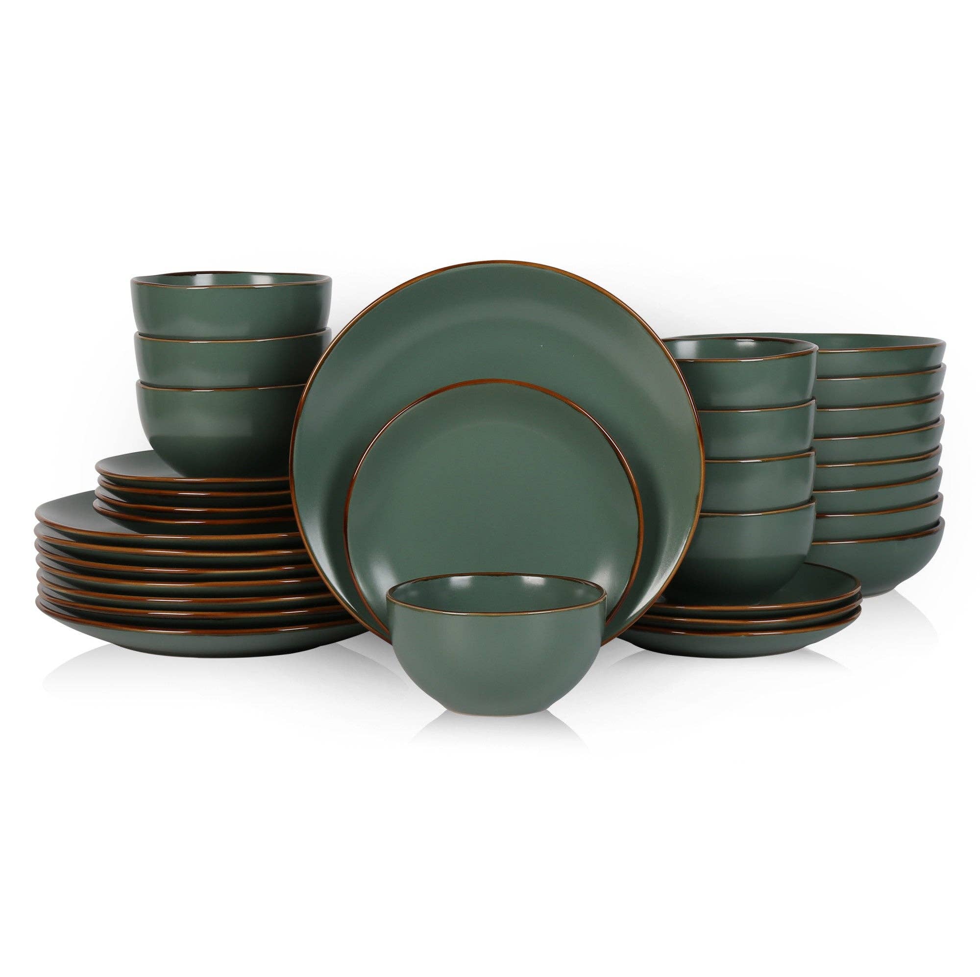 Stone  Lain - Wholesale Dinnerware Set - Brasa Stoneware Dinnerware Set - Green1