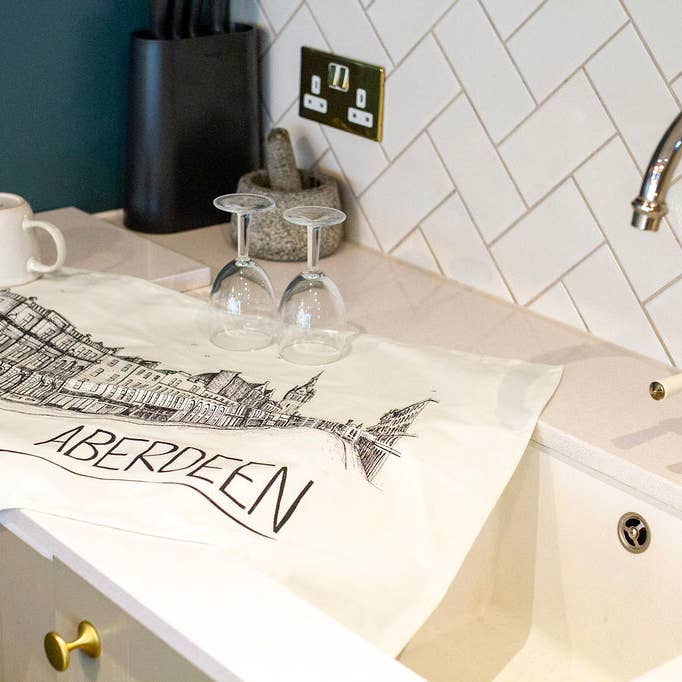 Aberdeen Skyline Tea Towel for wholesale by Christopher Walster