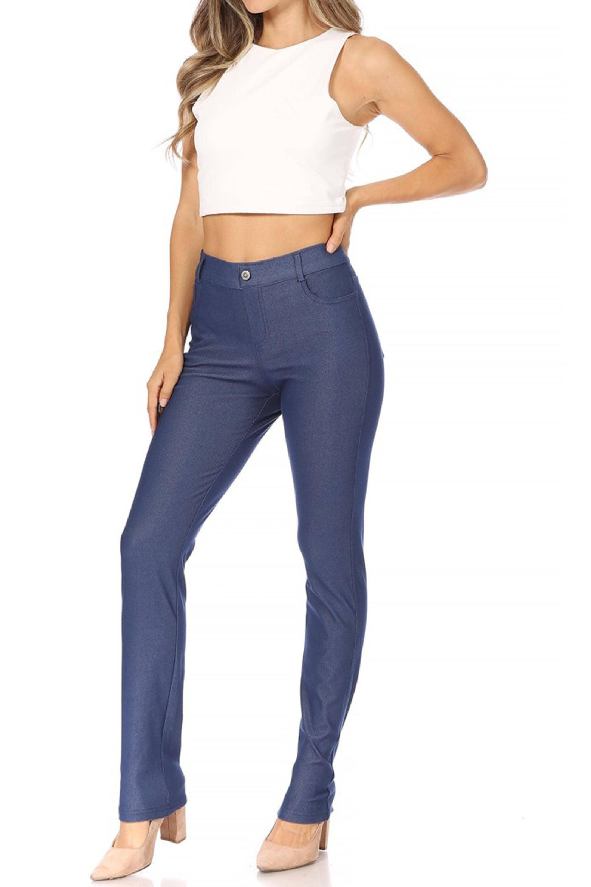 MOA COLLECTION - Vendita all'ingrosso Pantalone - Donna - Jeggings da donna comodi e casual con tasche e passanti per cintura11