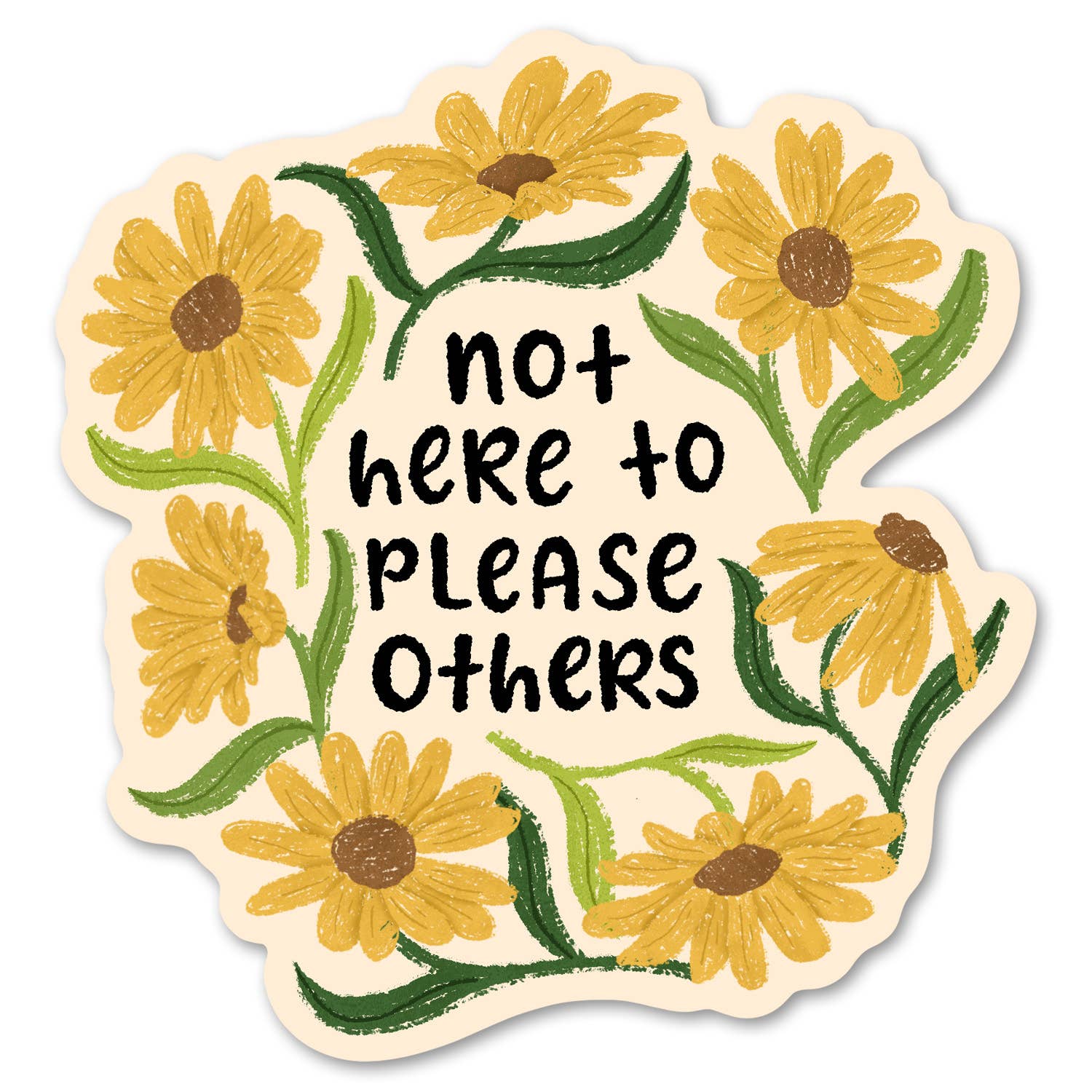 Paper Bunny Press - Wholesale Sticker - Not Here to Please Others - Snarky Daisy Flower Sticker0