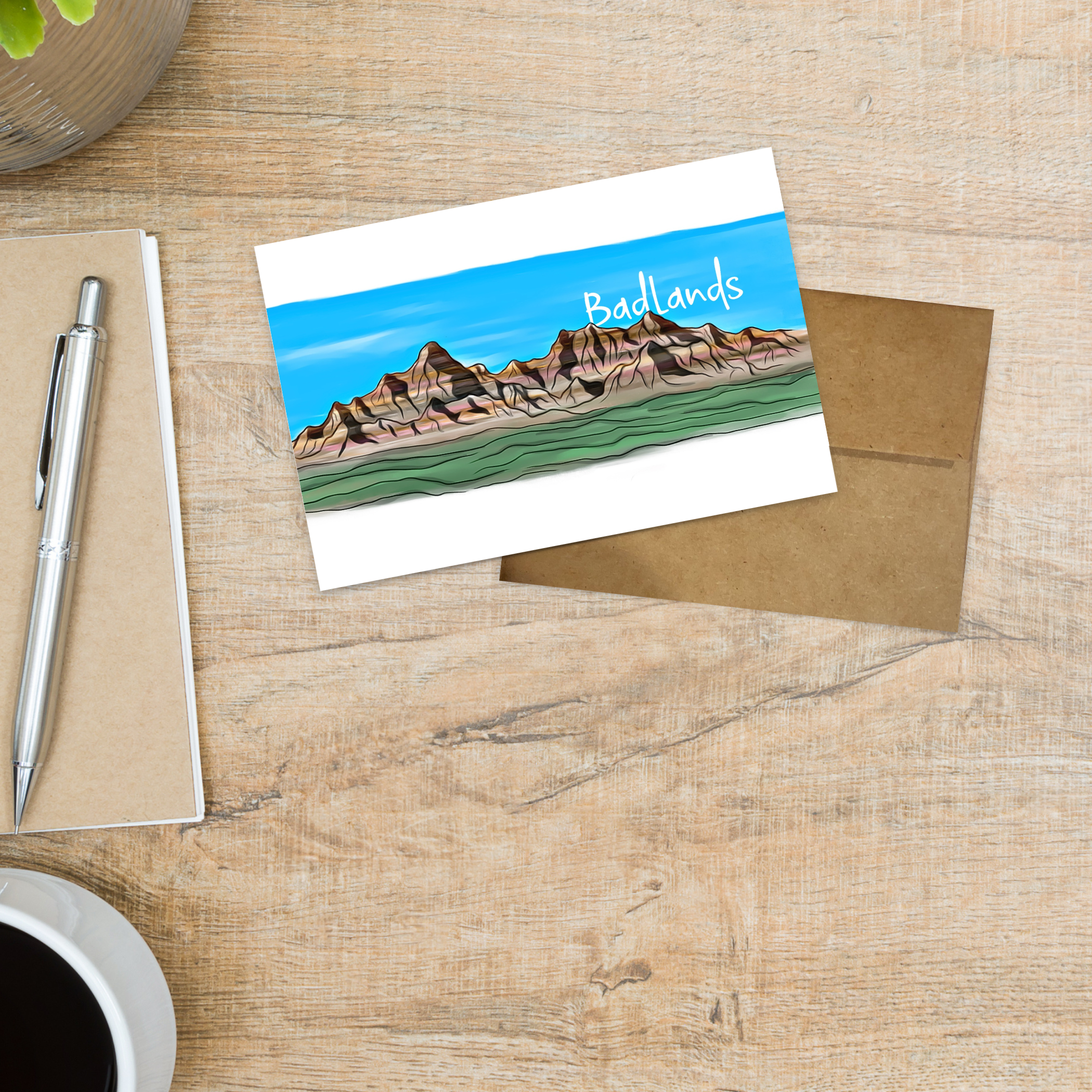 Kevin & Kaia – Cartão de saudação diária por atacado – Parque Nacional Badlands - Cartão de Saudação3