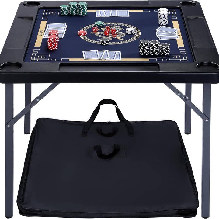 Queensell - Wholesale Board Game - Dominoes Table - Folding Game Table 35 x 35 x 27 Inches