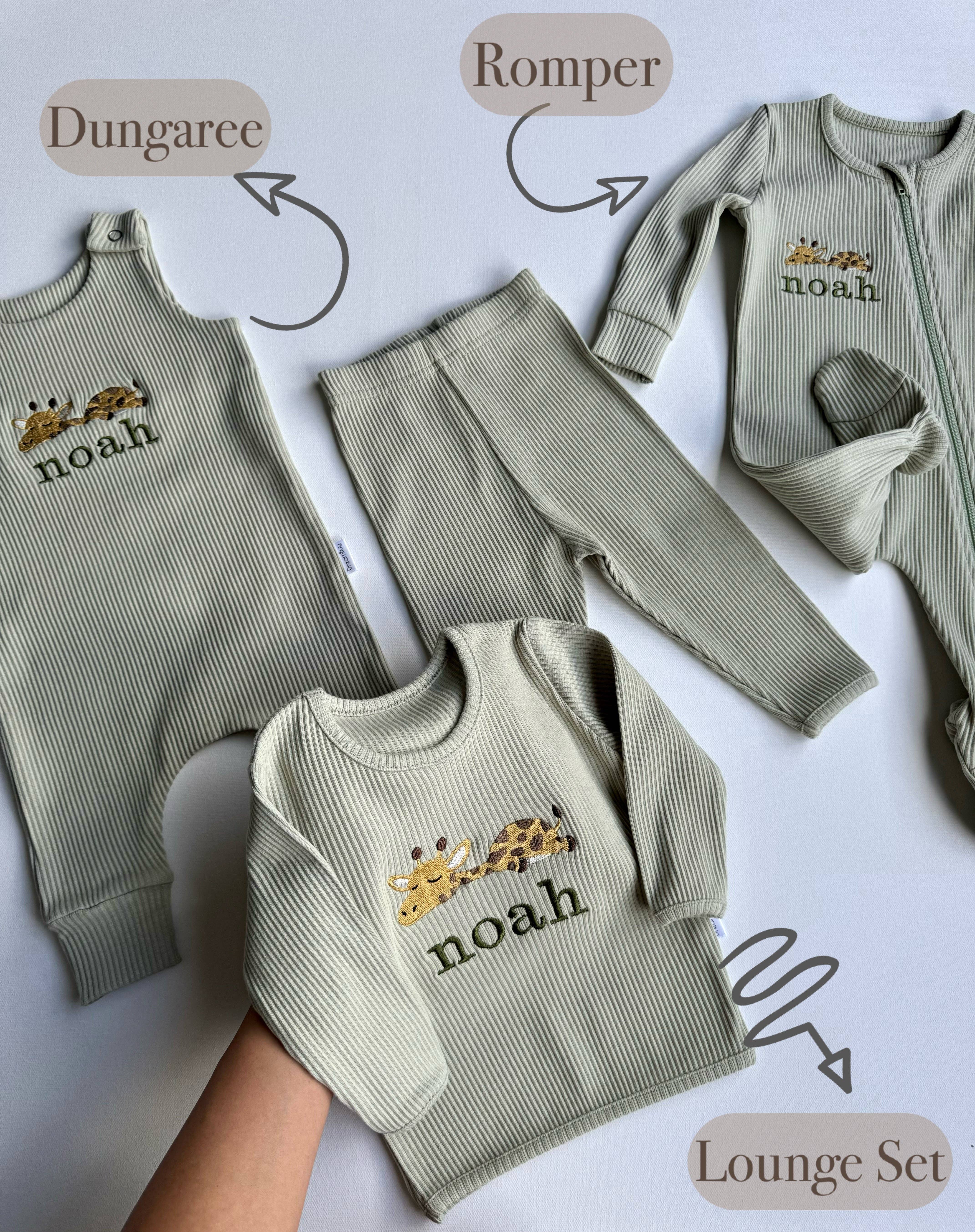DreamBuy - Wholesale Sleepsuit - Baby - Safari Theme Personalised Zip Romper4