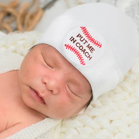 www.ilybean.com - Wholesale Newborn/Knit Hat - Baby - Put Me In Coach Baby Baseball Hat Newborn Baby Hospital Hat