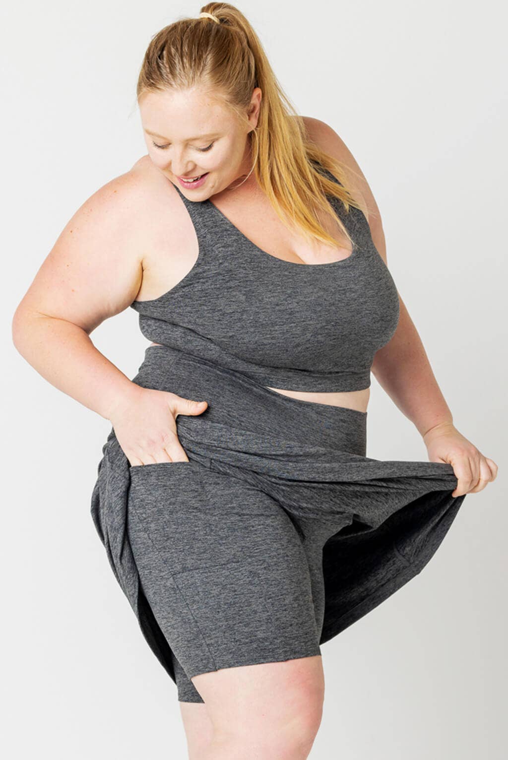 Superfit Hero - Wholesale Skort - Women's - SuperSoft Skort - Heather Gray1