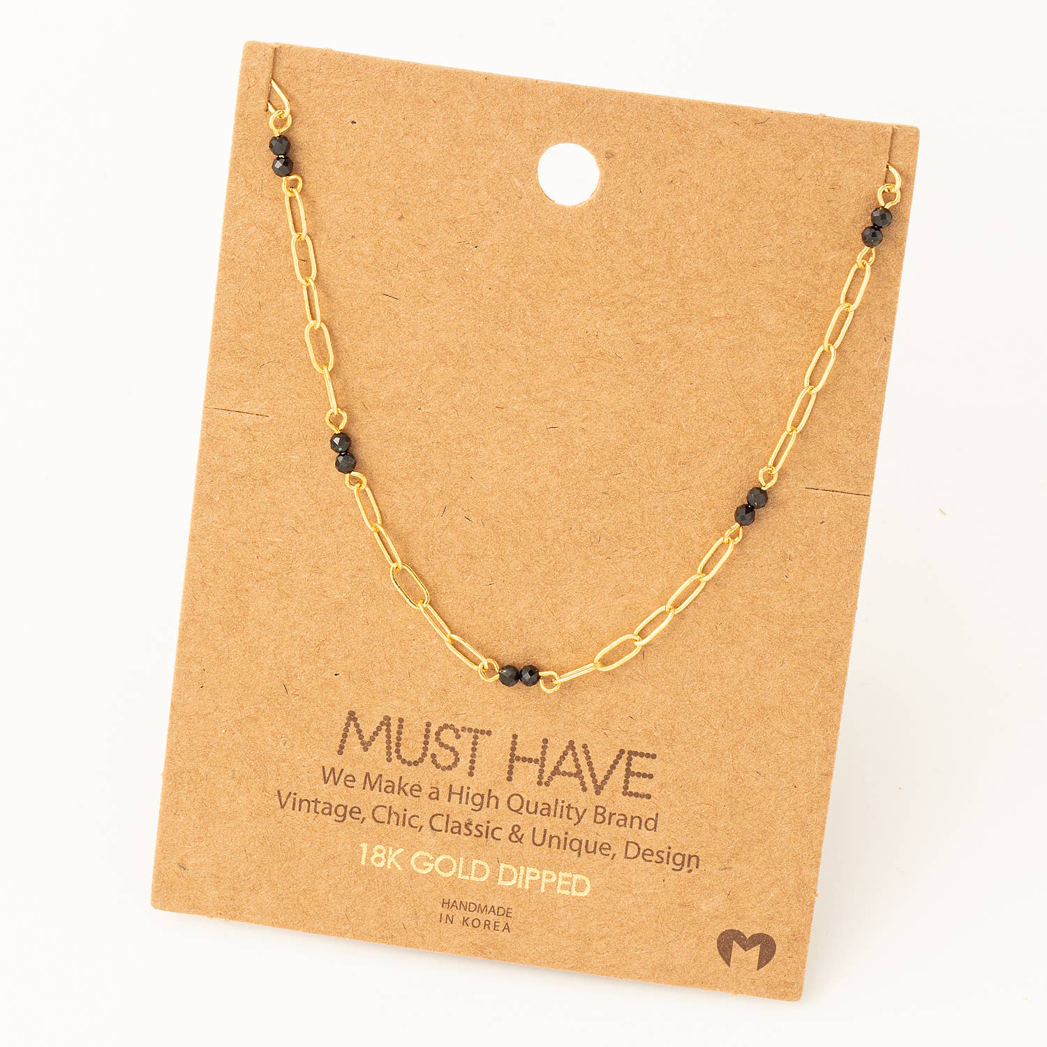 Fame Accessories - Wholesale Pendant/Charm Necklace - Dainty Chain Link Bead Station Necklace5