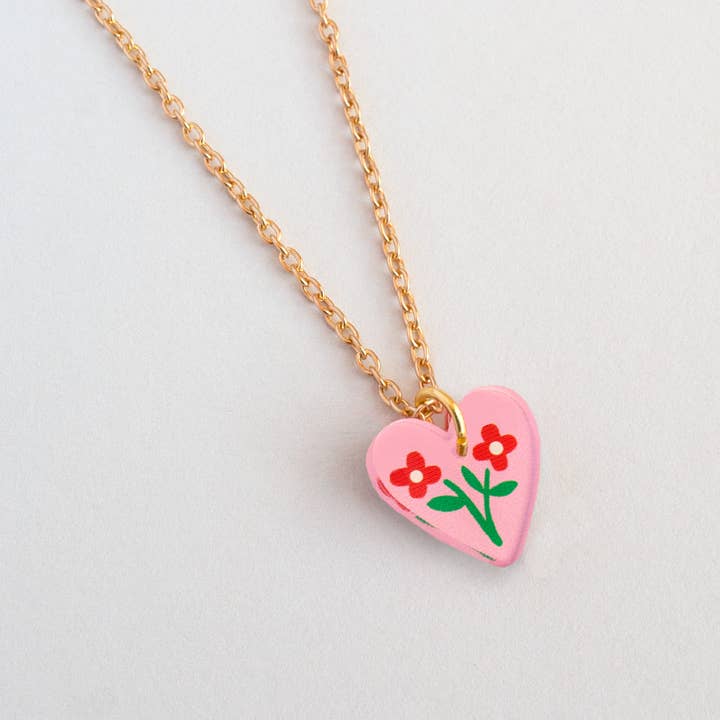 Natalie Lea Owen – Handmade Jewellery & Greeting Cards - Wholesale Pendant/Charm Necklace - Heart Floral Charm Necklace | Mother's Day Gift Jewellery2