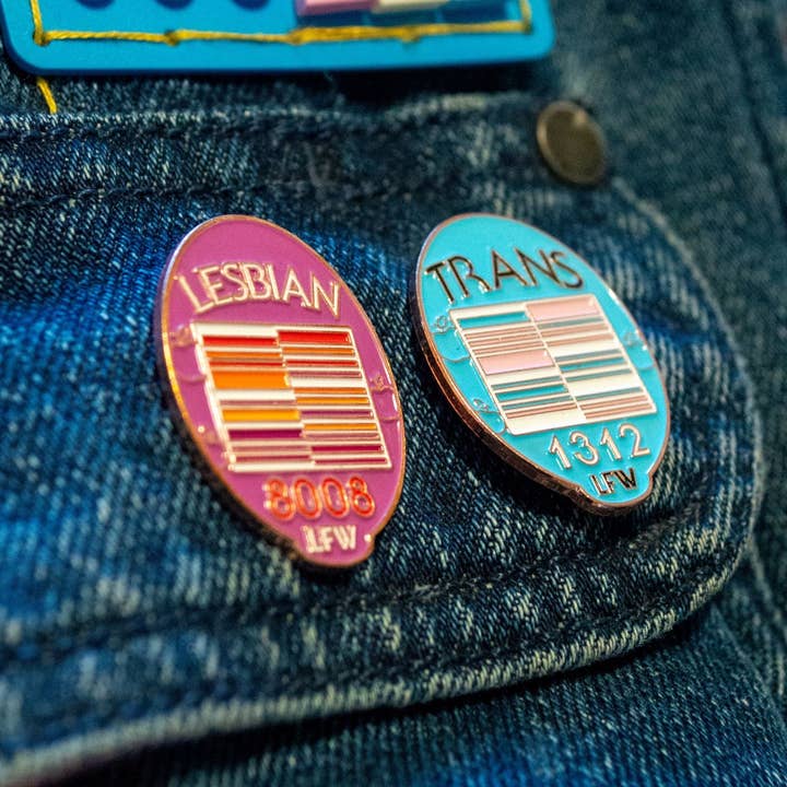 Salted Fruit Shop - Wholesale Lapel Pin/Button - Trans Produce Pride Enamel Pin4