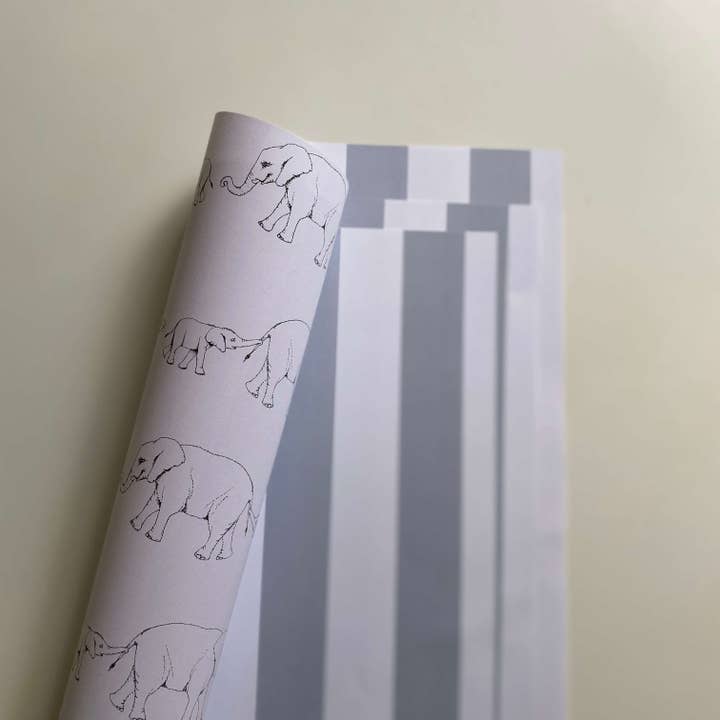 Ballard & Prescott - Wholesale Flat Wrap - Baby & Mama Elephant Wrapping Paper