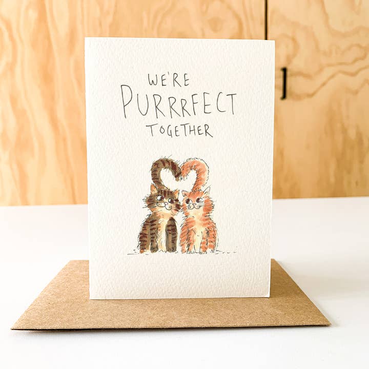 Well Drawn - Wholesale Love Card - We're Purrrfect Together6