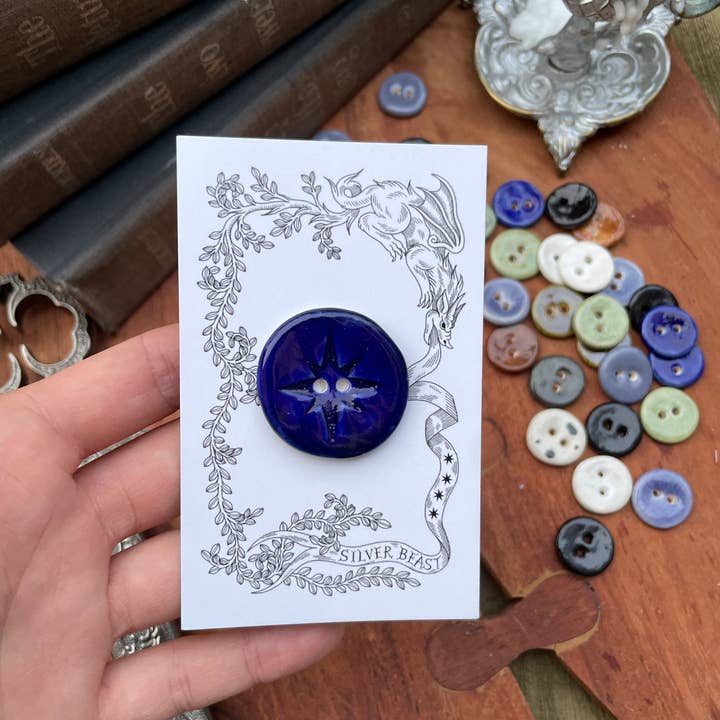 Silver Beast Studio - Wholesale Sewing Button/Snap - 30mm Jumbo Star Button