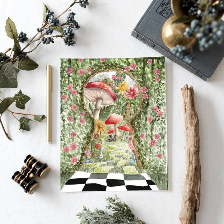 Fox and Wild - Wholesale Art Print - Alice in Wonderland Rosebush Print10