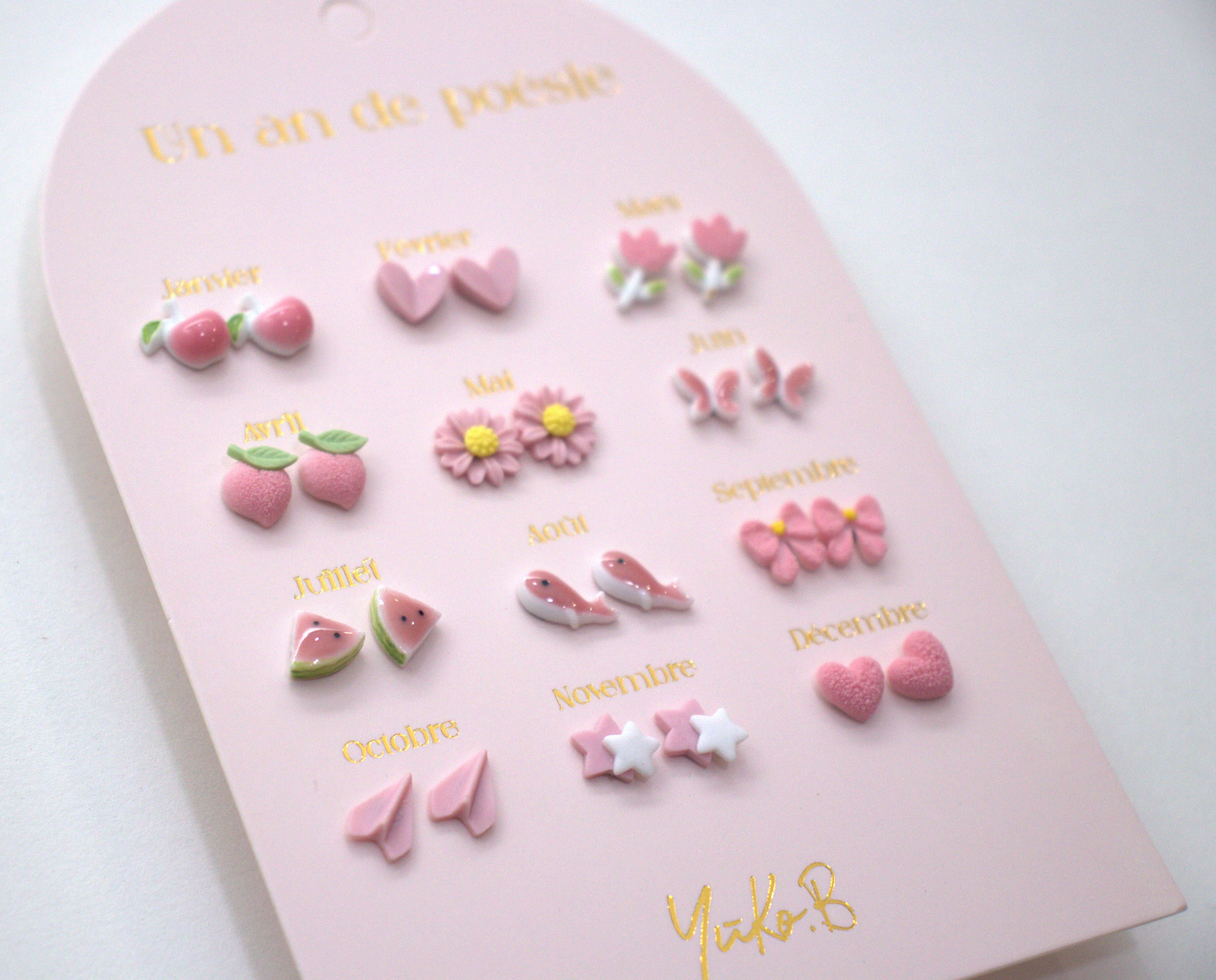 Yuko B - Vendita all'ingrosso Orecchini - Bambini - Orecchini in acciaio inossidabile - Un anno di poesia rosa VF5