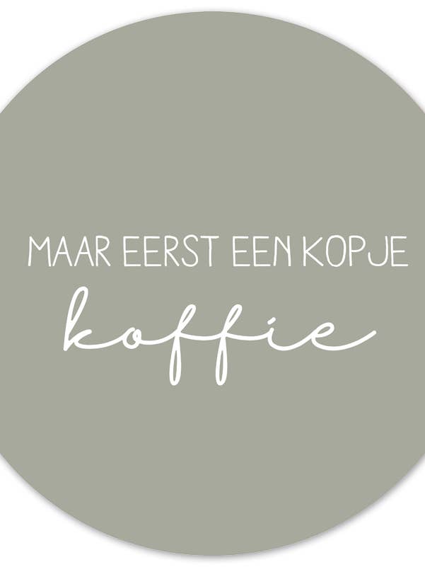 Muurcirkel eerst een kopje koffie groen for wholesale by Label2X B.V.