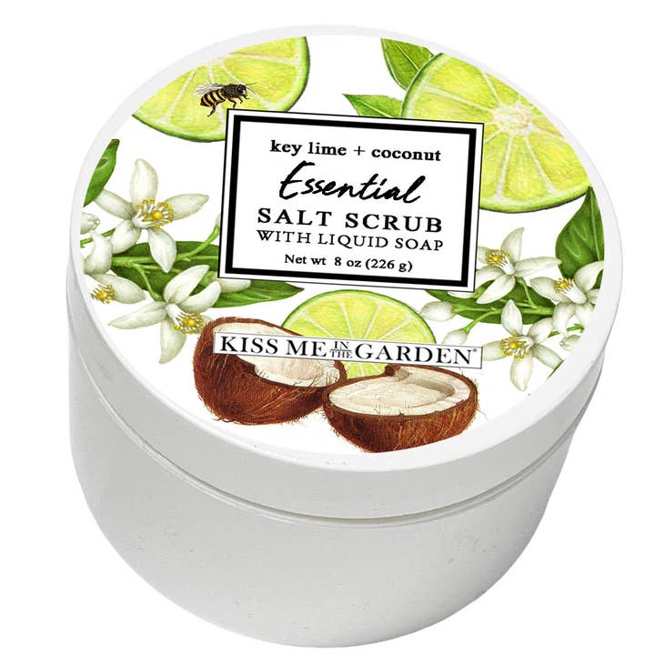 Key Lime & Coconut Salt Scrub Souffle 8 oz for wholesale by Kiss Me in the Garden
