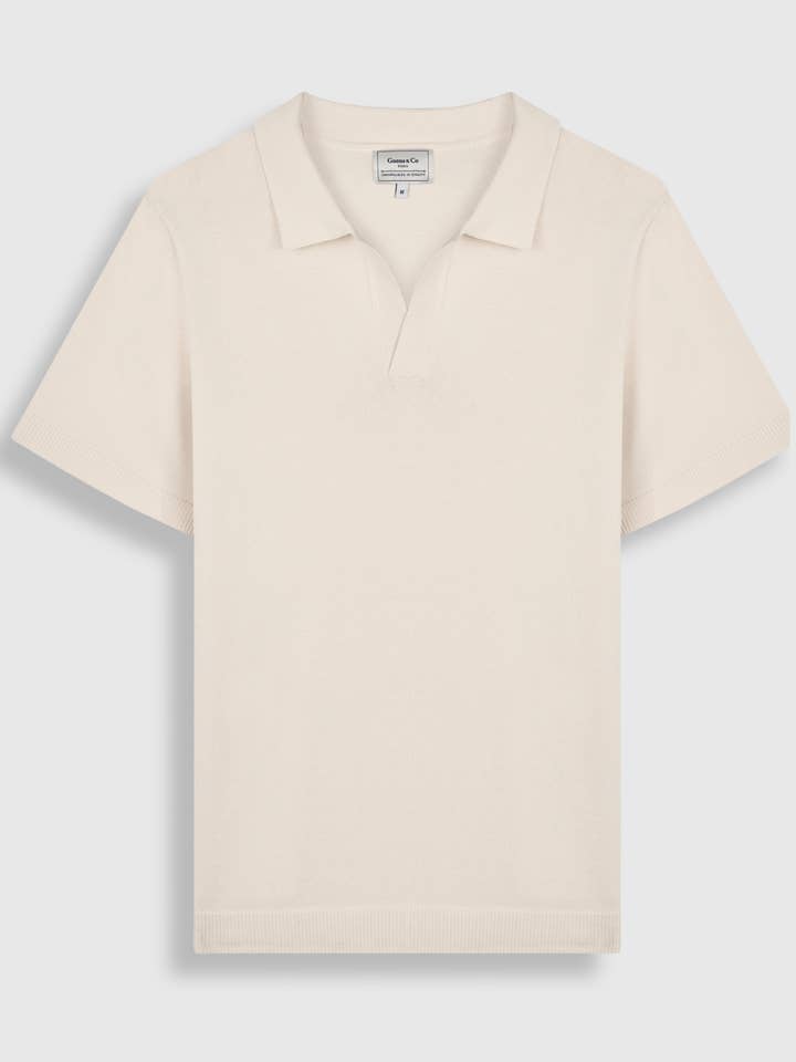 Riviera håndsyet polo-shirt i silke-linned for engroshandel hos Guens & Co Paris