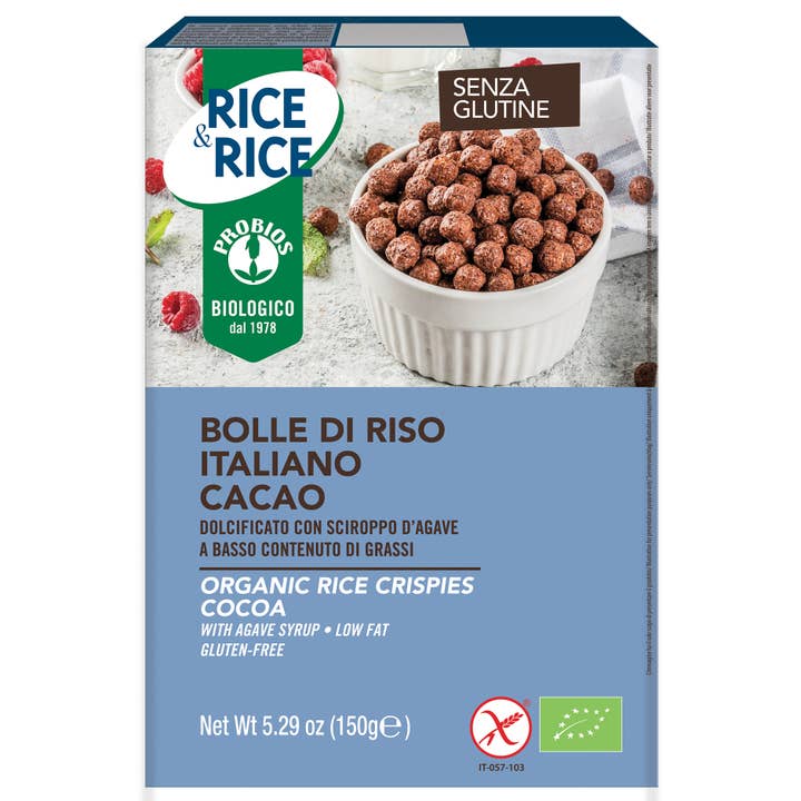 Probios - Wholesale Whole Grains - Organic Italian cocoa rice bubbles