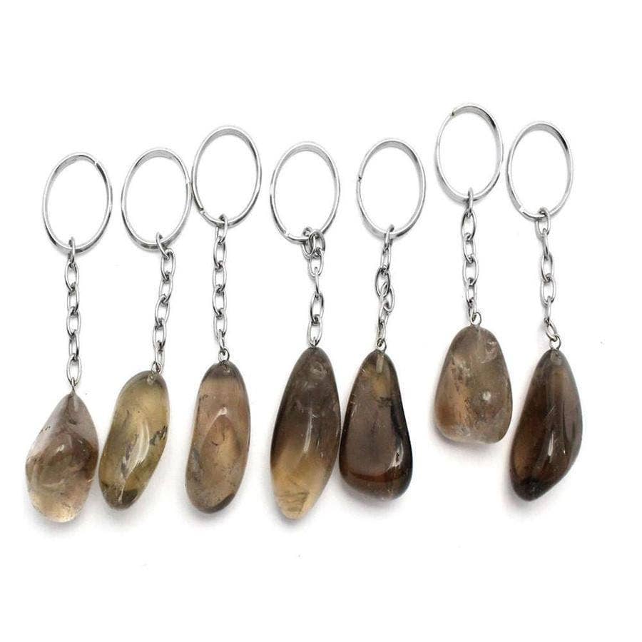 Rock Paradise - Wholesale Keychain - Unisex - Crystal Tumbled Stone Key Chain 10PC Sets with Silver Top3