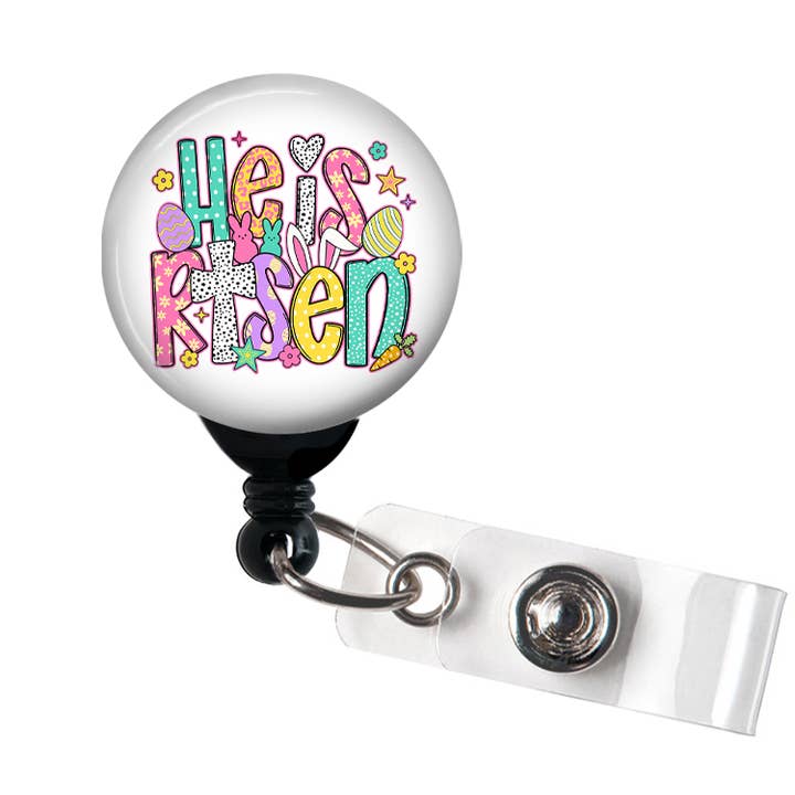 He is Risen Bright Badge Reel, Easter Badge Holder for wholesale by Good Girl Gone Badge
