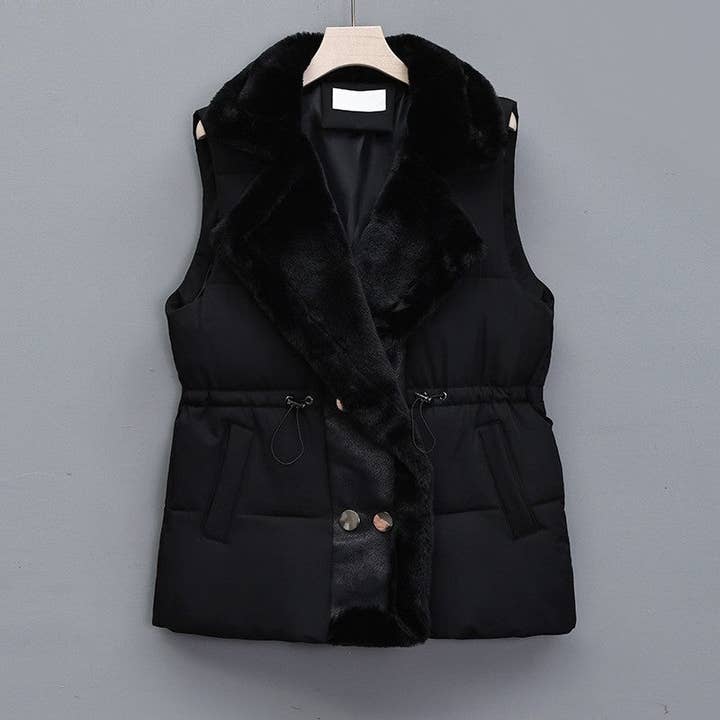 UZ Wholesale Store - Wholesale Outerwear Vest - Women's - Lamb Wool Spliced Down Cotton Vest