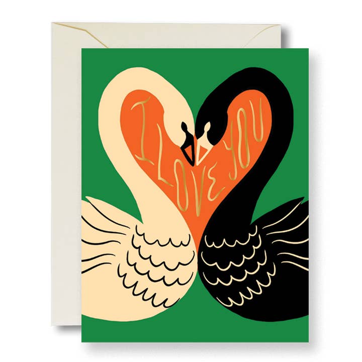 Carte Swan Love pour la vente par Rainbow Vision