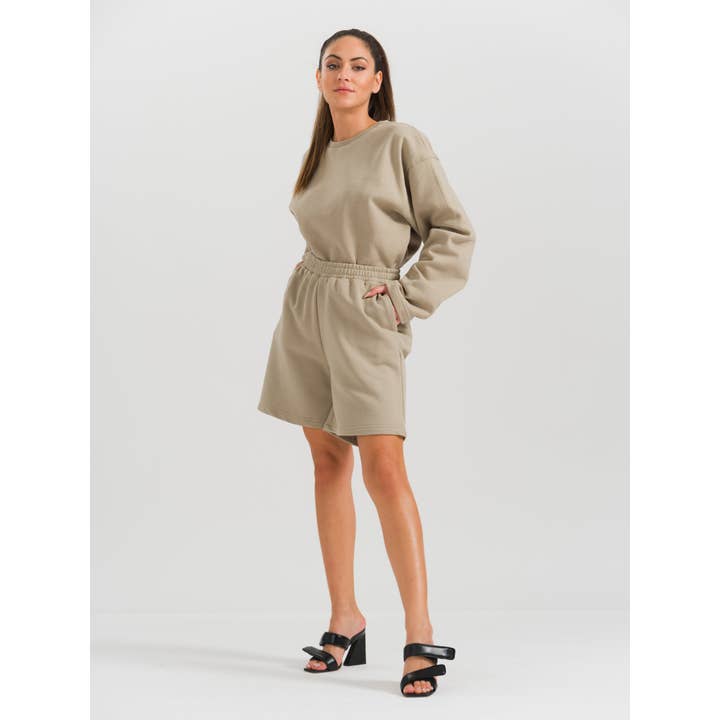 % 100 Økologisk bomuld shorts i sten for engroshandel hos HOELO