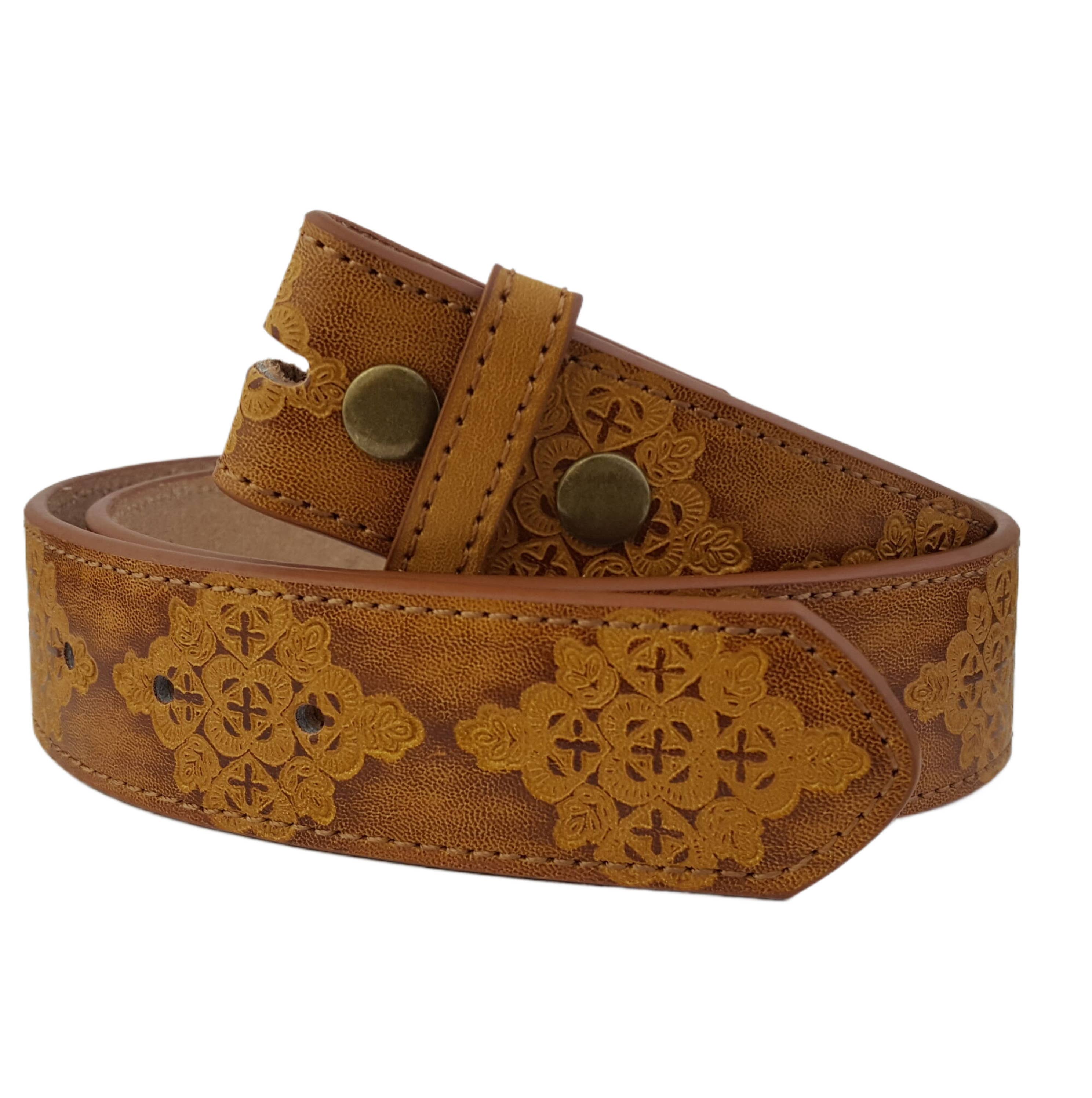 Axesoria West - Wholesale Belt - Women's - Vintage Hand Painted Tooled Belt w. round buckle5